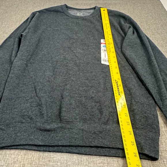NEW! Mens Fruit of The Loom Sweater Grey/ Black Heather Cotton Blend Small - Picture 5 of 11